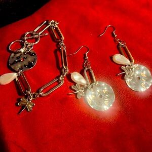 New bracelet with matching earrings paper clip charms